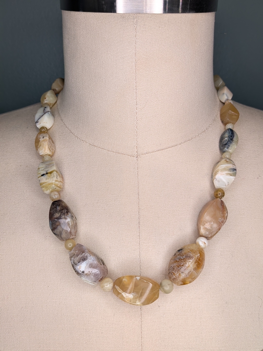 DTR Jay King 925 Sterling Silver Chunky Gemstone Agate Bead Necklace
